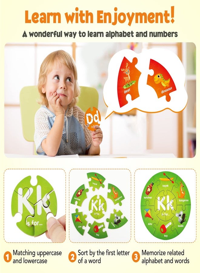 SYNARRY Number and Alphabet Puzzles for Kids Ages 4-6, Alphabet Learning Toys for Kids Ages 3-5, ABC Puzzles Preschool Learning Activities Educational Toys Gifts for 3 4 5 6 7 8 Year Old Boys Girls - Image 3